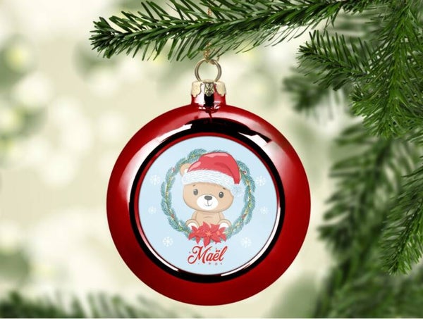Boule de noël personnalisée "ourson"