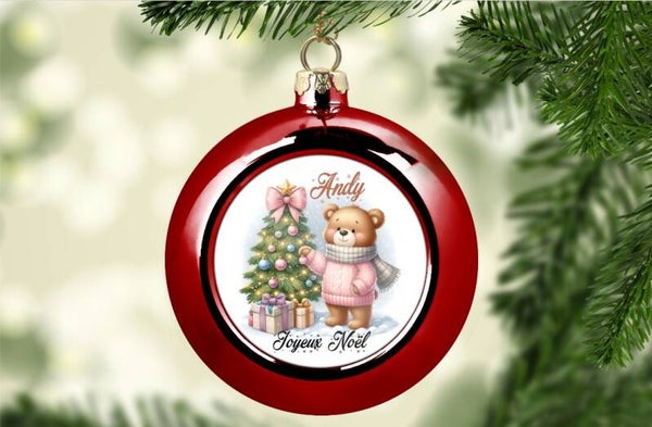 Boule de noël personnalisée - Ourson