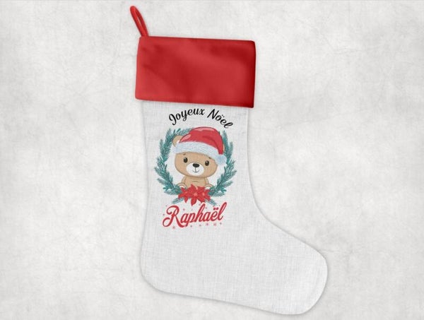 Chaussette décorative personnalisée "ourson"