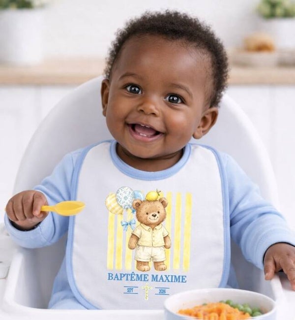 Bavoir personnalisé "baptême"