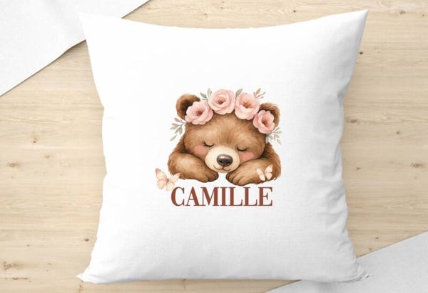 coussin "oursonne" personnalisé