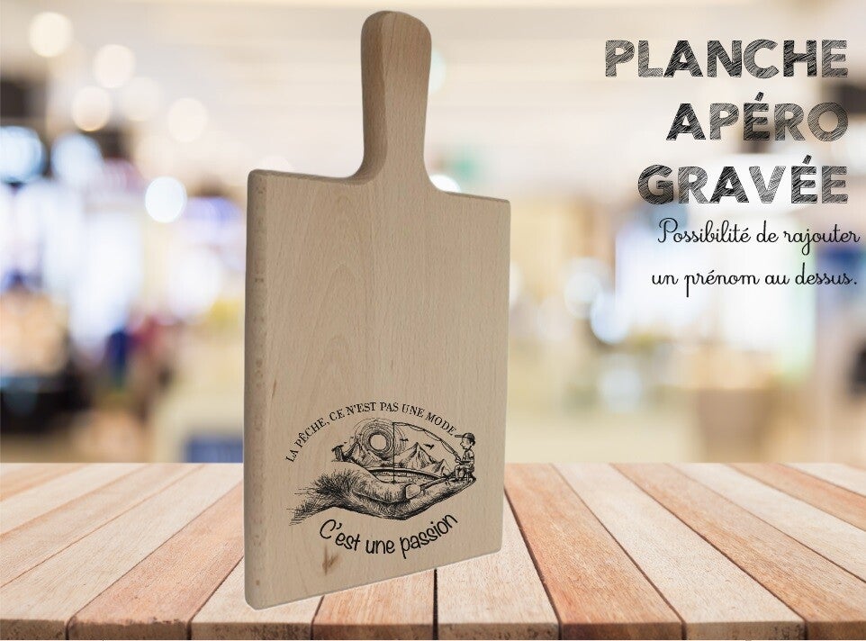 PLANCHE APERO "Citation sur la pêche" personnalisée