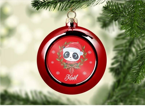 Boule de noël personnalisée "panda"