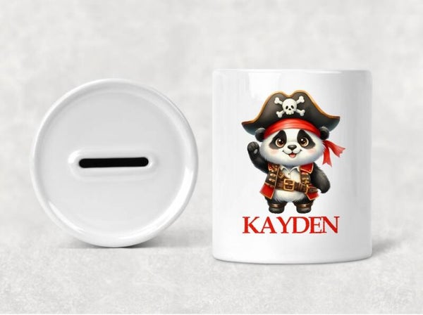 Tirelire personnalisée "panda pirate"