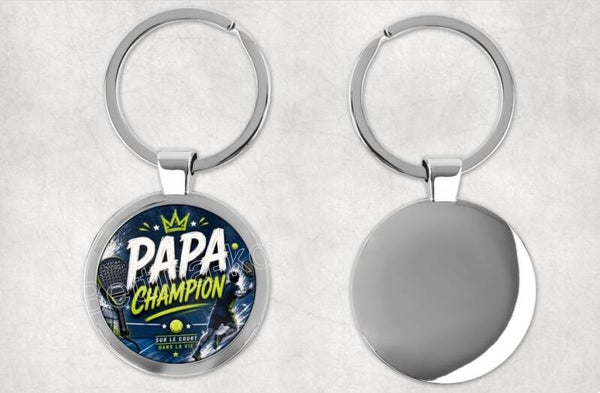 Porte-clés "papa champion" (spécial padel)