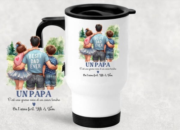 Tasse isotherme "papa" personnalisée