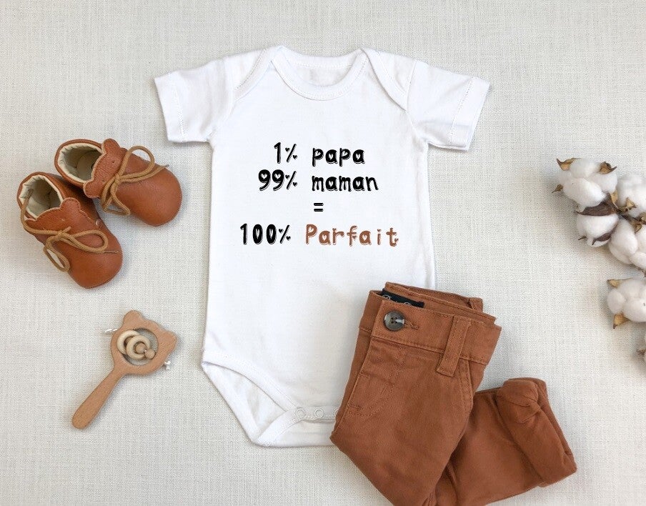 Body Bébé humour "100% parfait"