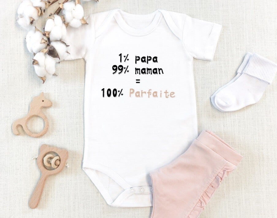 Body Bébé humour "100% parfaite"