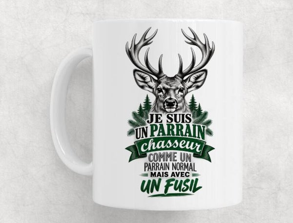 Mug personnalisé "Parrain chasseur"