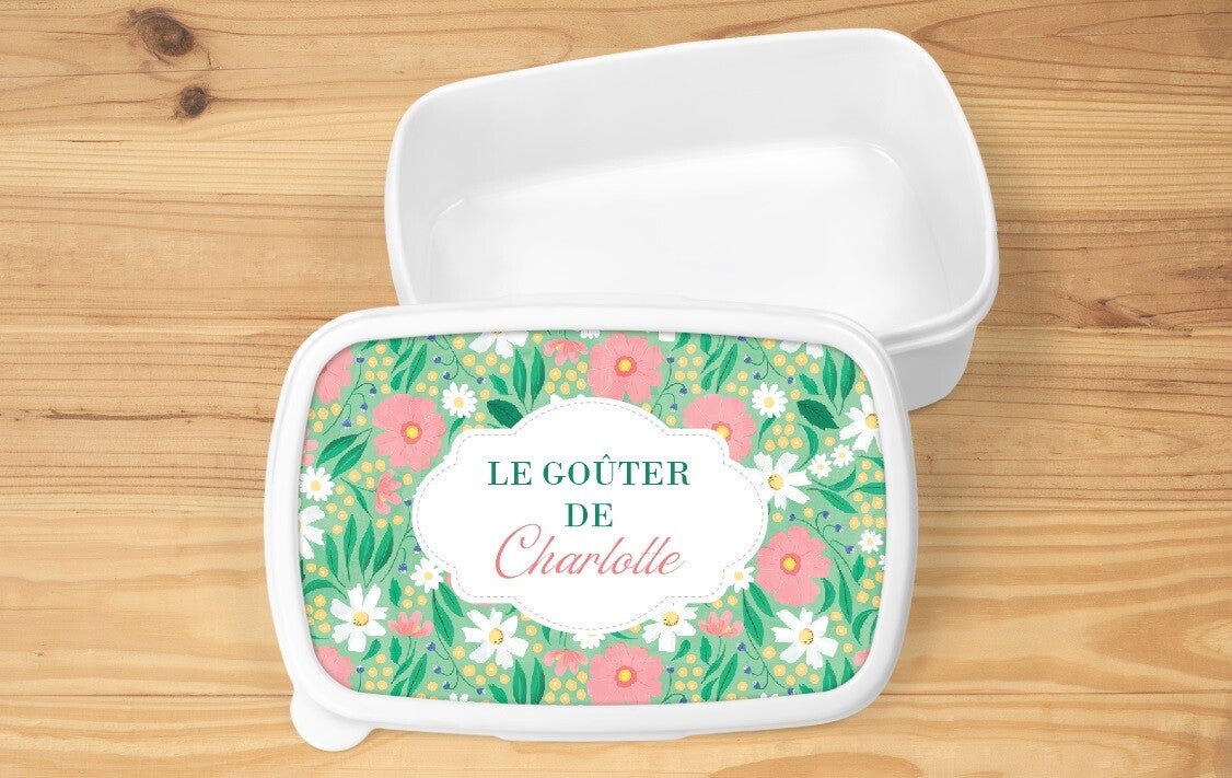 Boîte à goûter personnalisée