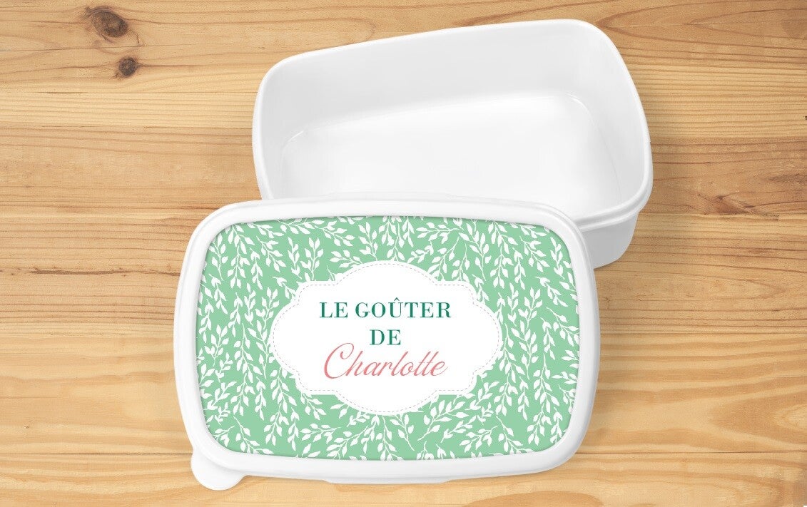 Boîte à goûter personnalisée