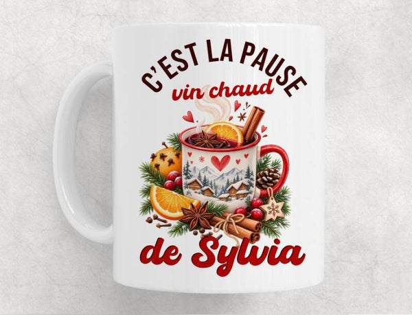 Mug personnalisé « La pause vin chaud »