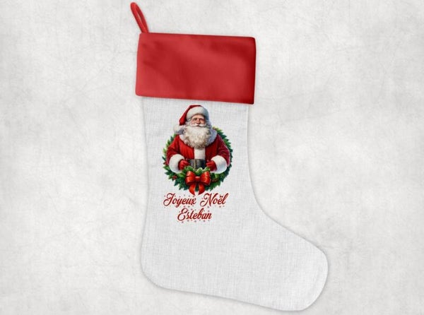 Chaussette décorative personnalisée "père noël"