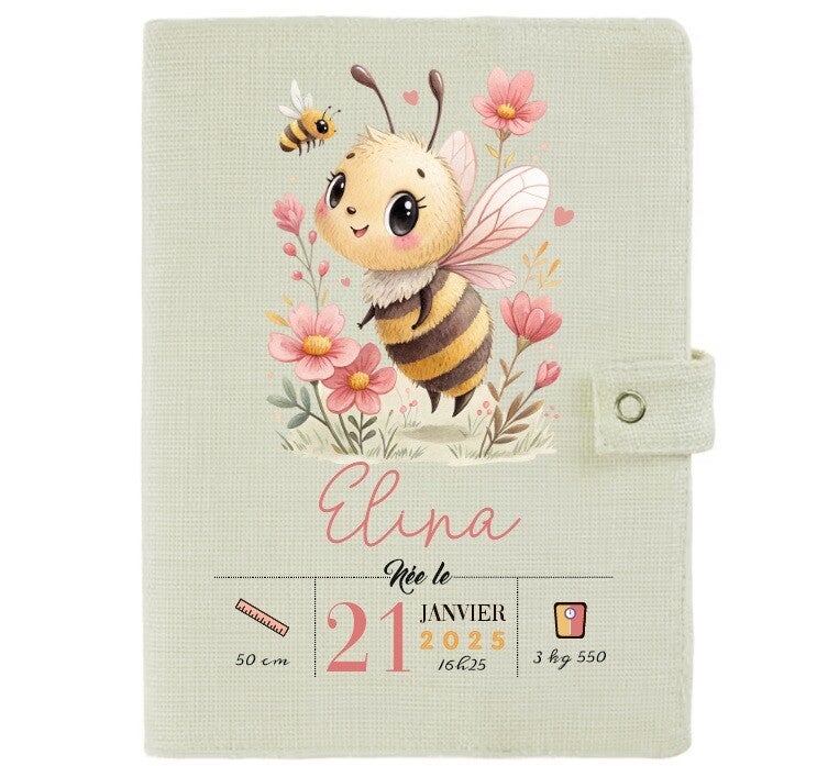 Protège carnet de santé "abeille"