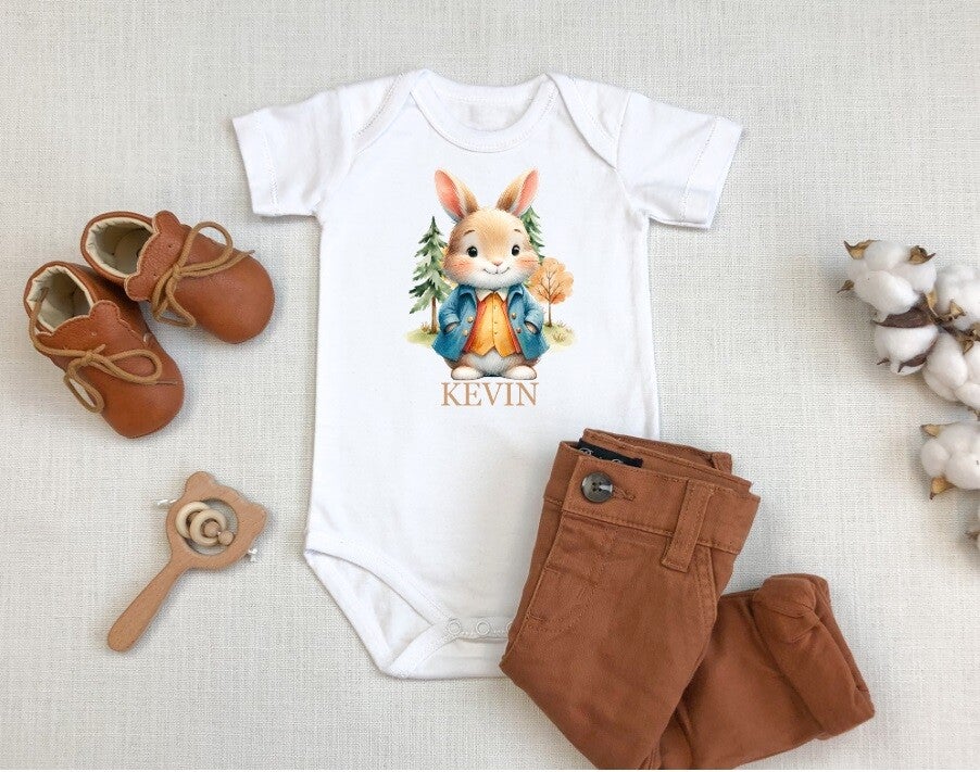 Body Bébé Personnalisé "Pierre lapin"