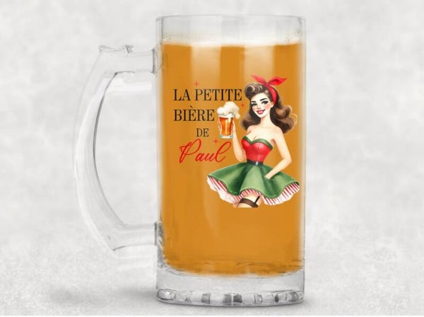 Chope de bière "spécial noël" personnalisée