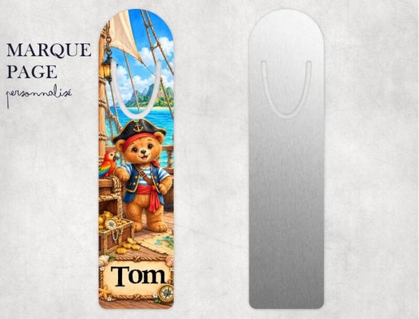 Marque-page enfant personnalisé avec prénom – pirate