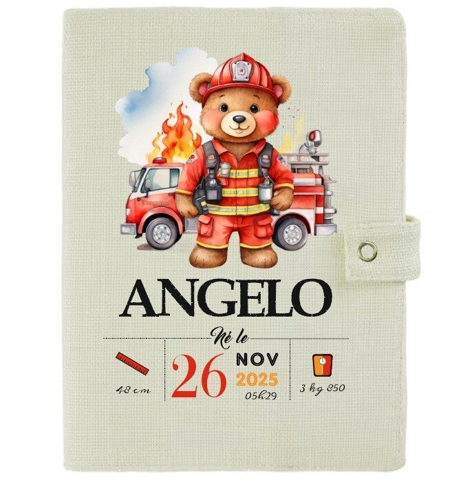 Protège carnet de santé "petit pompier"