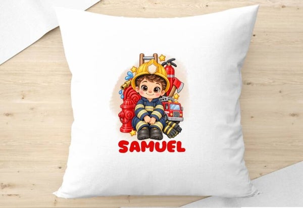coussin "pompier" personnalisé