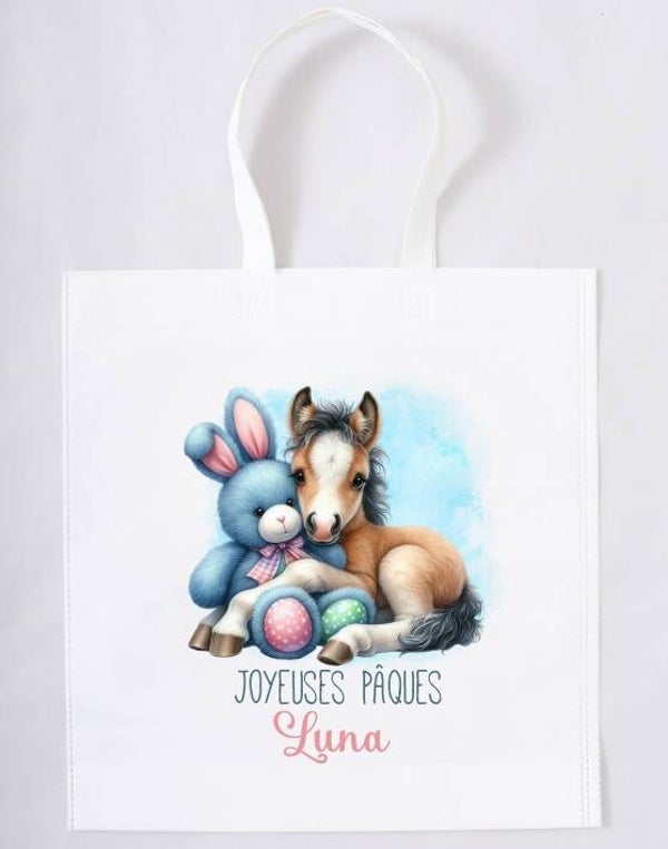 Sac pour la chasse aux œufs personnalisé "poney"