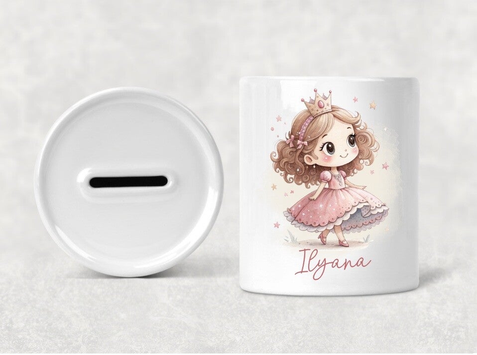 Tirelire personnalisée "princesse" modèle au choix