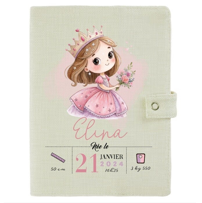 Protège carnet de santé "princesse"