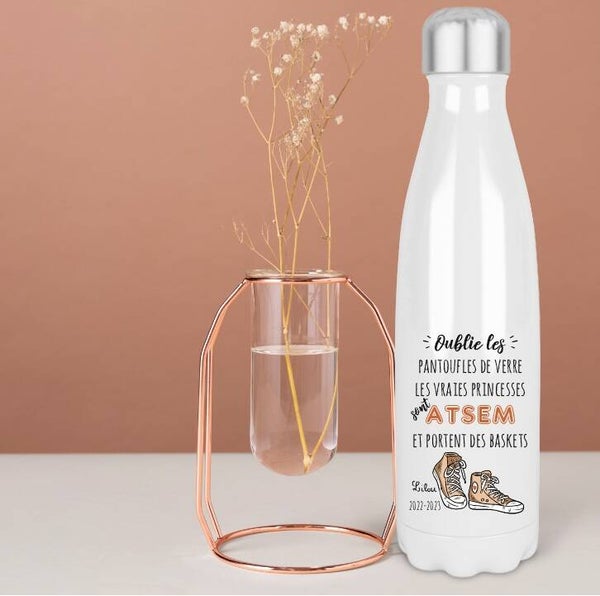 Bouteille isotherme personnalisé spécial cadeau d'ATSEM