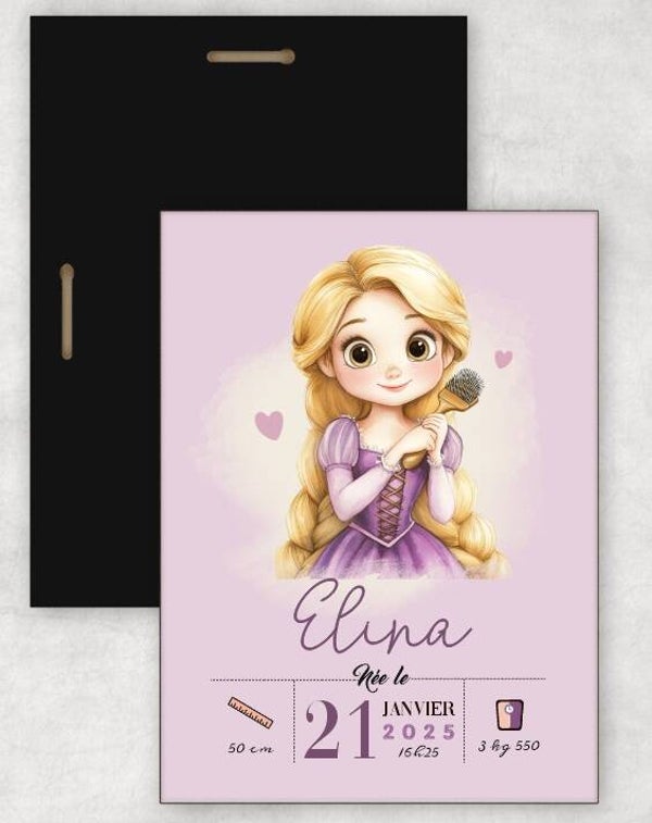 Cadre déco "princesse" personnalisé