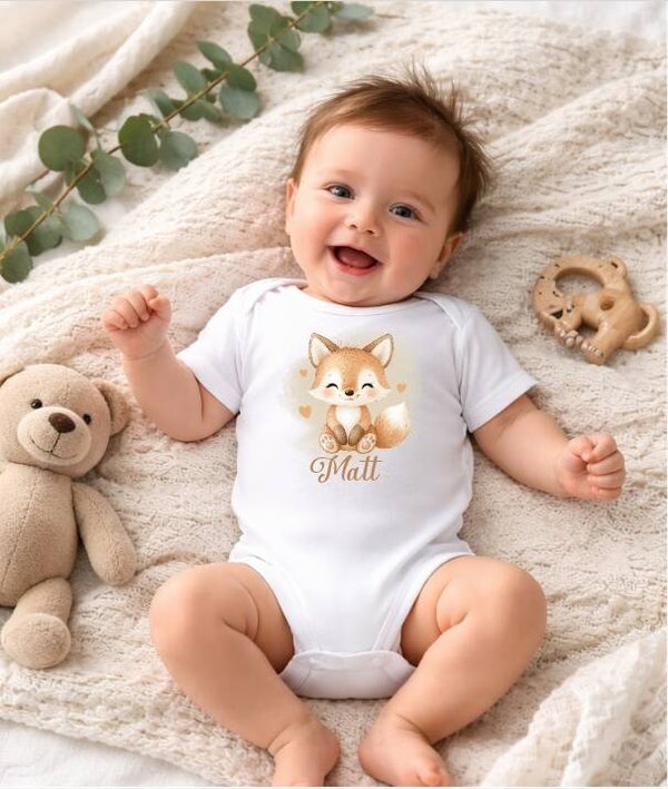 Body Bébé Personnalisé "renard"