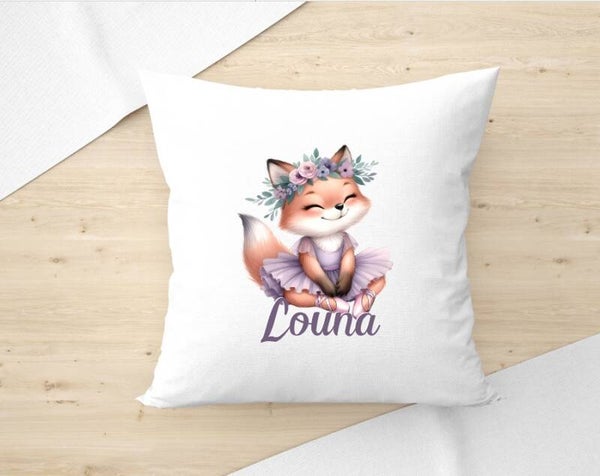 Coussin personnalisé "renarde danseuse"