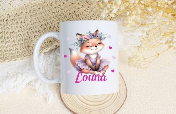 Mug incassable personnalisé "renarde danseuse"