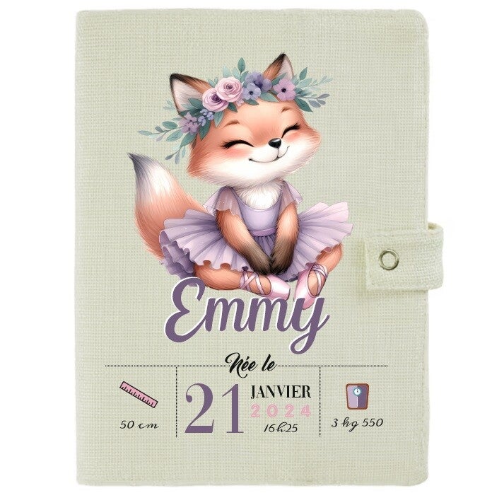 Protège carnet de santé "renarde danseuse"