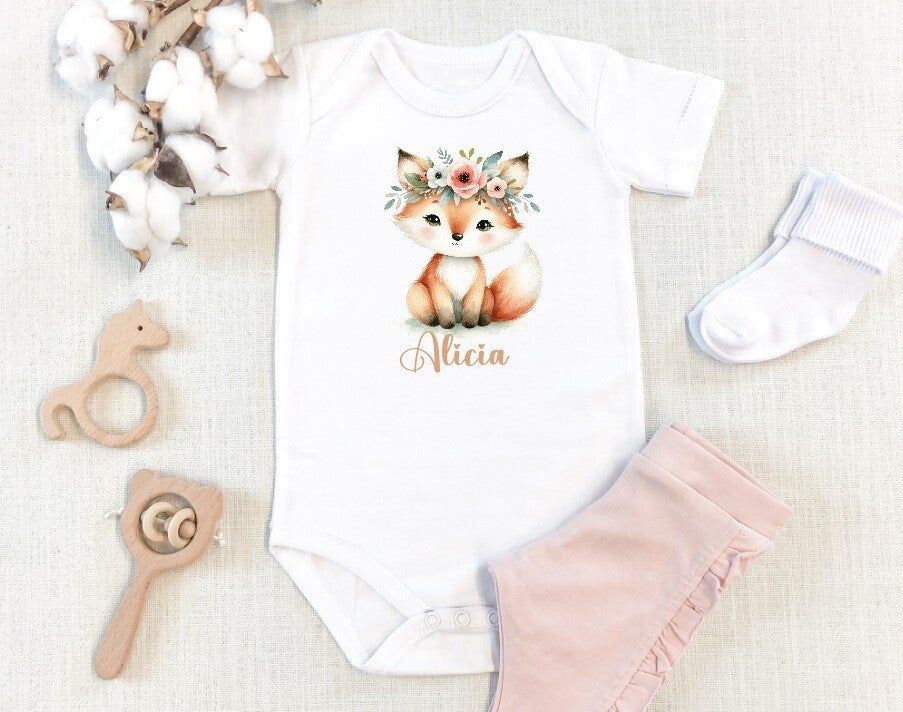 Body Bébé Personnalisé "renarde"