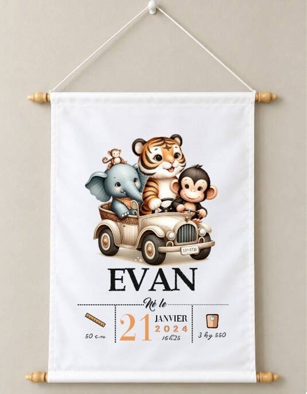 Fanion décoratif personnalisé "safari"