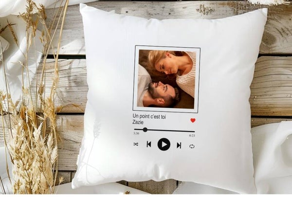 Coussin personnalisé "chanson d'amour"