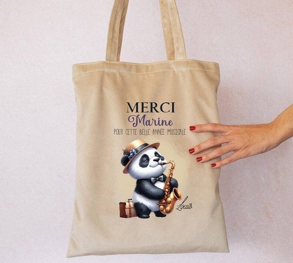 Sac en velours personnalisé, cadeau de fin d'année, prof de musique