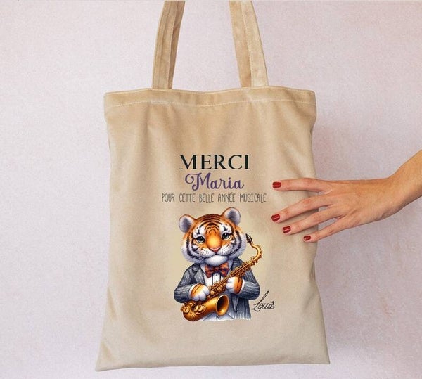 Sac en velours personnalisé, cadeau de fin d'année, prof de musique