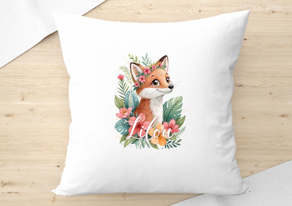 coussin "summer fox" personnalisé