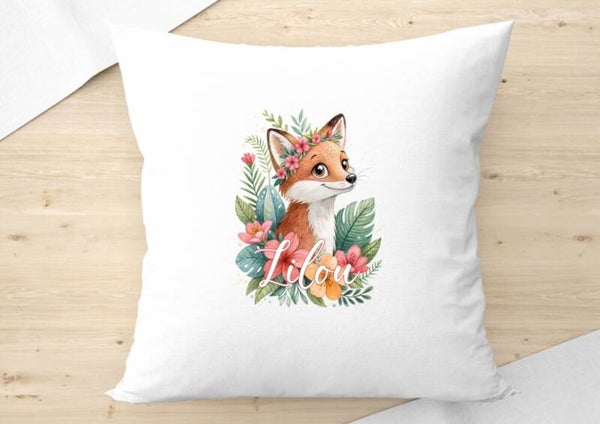 coussin "summer fox" personnalisé