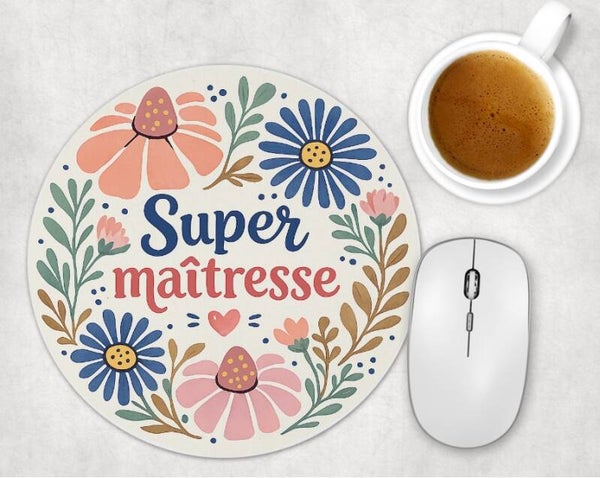 Tapis de souris "Super maîtresse" personnalisé