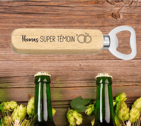 Ouvre-bouteille personnalisé spécial mariage "super témoin (ou autre)"