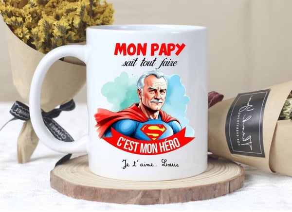 Mug "Super papy" personnalisé