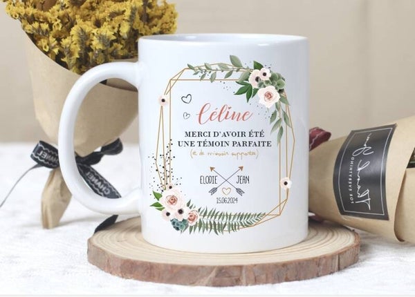 Mug personnalisé "témoin parfaite"