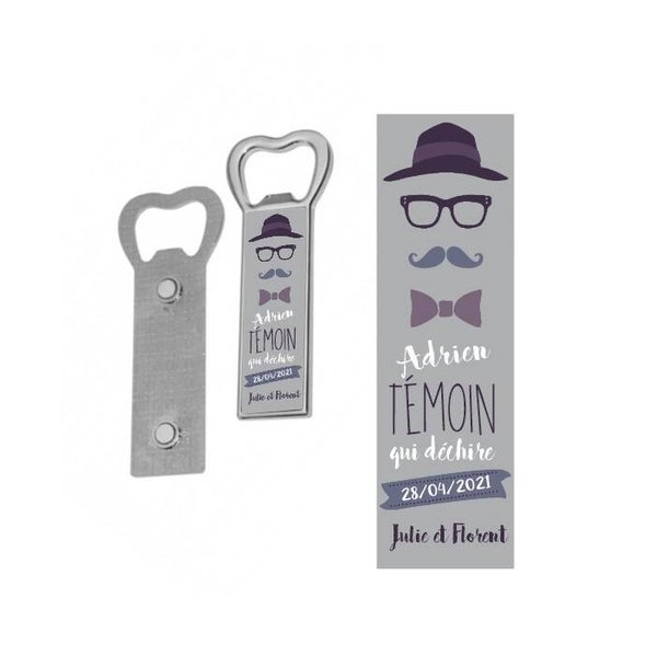Décapsuleur magnétique personnalisé "témoin qui déchire"