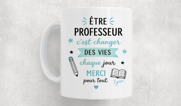 Mug spécial cadeau de fin d'année scolaire, personnalisé