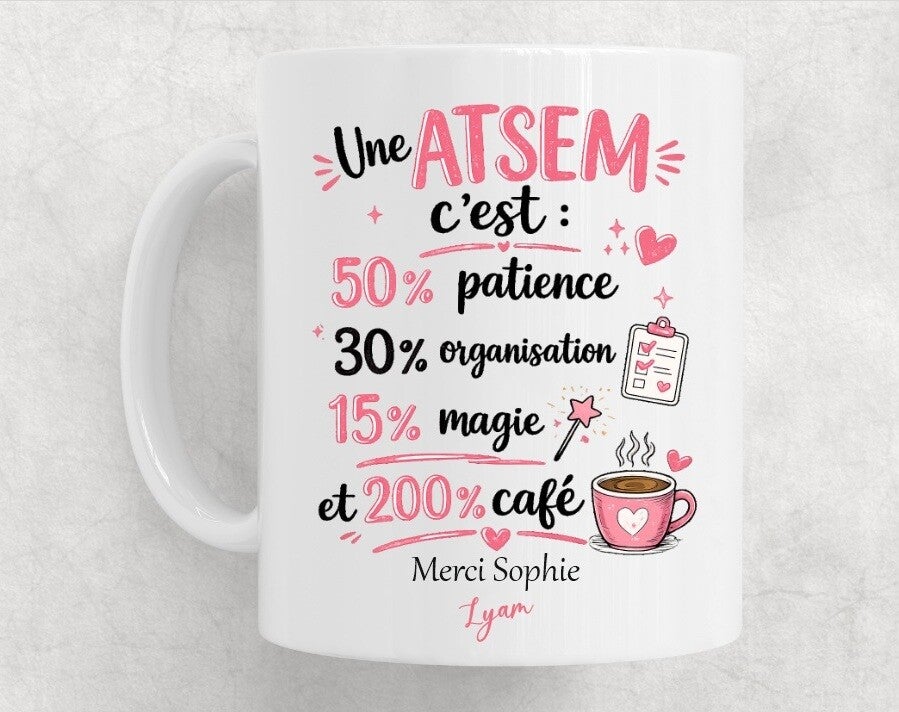 Mug personnalisé "ATSEM"