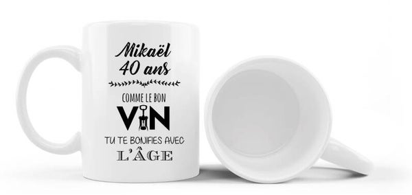 Mug anniversaire "un an de plus" personnalisé