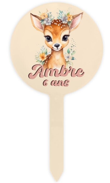 Décoration de gâteau personnalisée "BICHE"