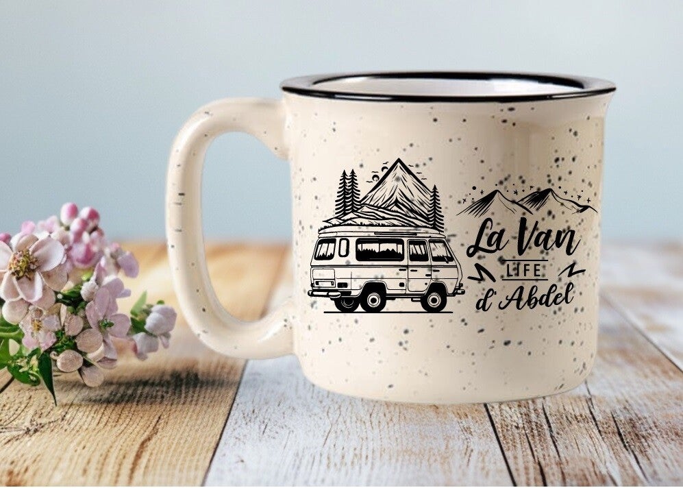 Mug en céramique émaillé 400 ml "Van life"