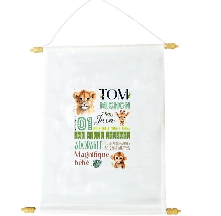 Fanion décoratif personnalisé "jungle"